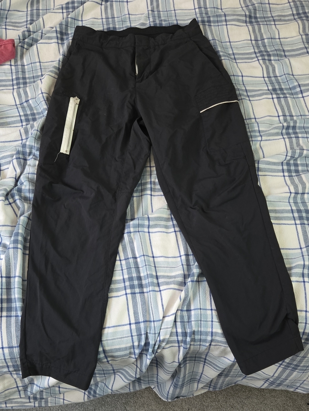 Nike Black Cargo Pants with White Zipper Accents